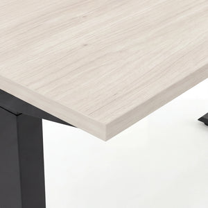 Schreibtisch höhenverstellbar Elisa, 140x70 cm, Acacia Light schwarz
