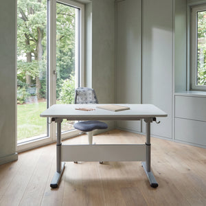 Schreibtisch Santana, Schiefergrau, 120x70 cm, Kurbel