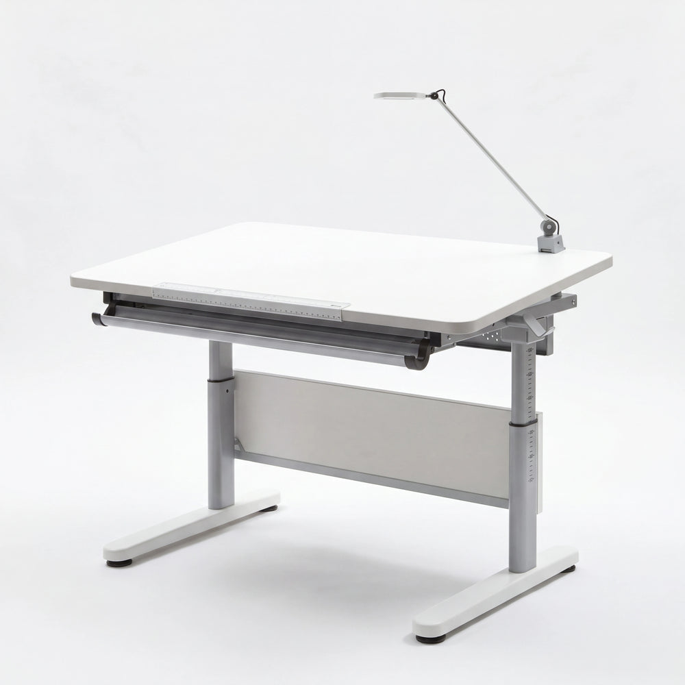Schreibtisch Santana, Schiefergrau, 120x70 cm, Kurbel
