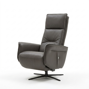Ledersessel Manau in Graphit