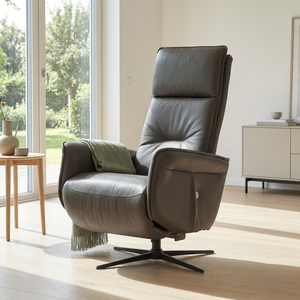 Ledersessel Manau in Graphit