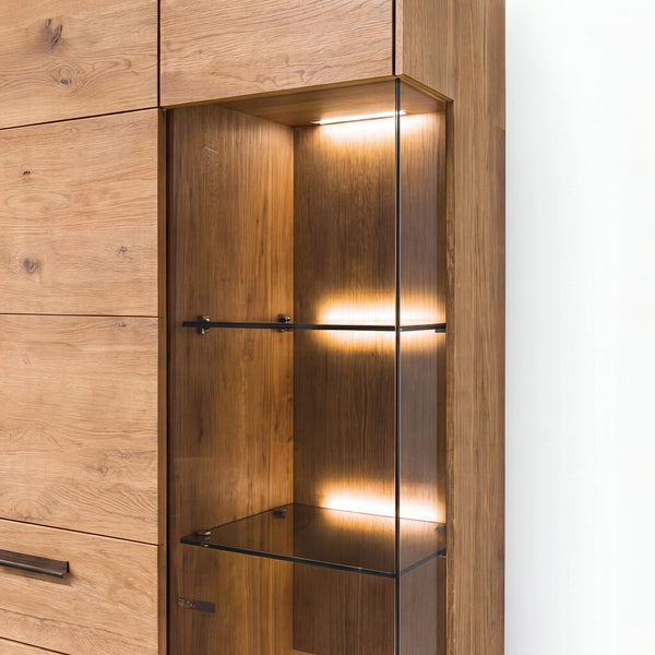 Wohnwand Rivano mit LED-Hängeregal