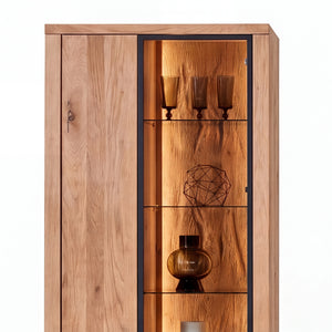 Wohnwand Rojo mit Vitrine, TV-Unterteil & Wandboard