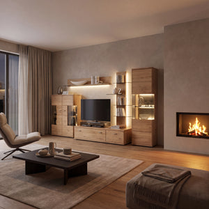 Wohnwand Rimini mit Highboard und Vitrine