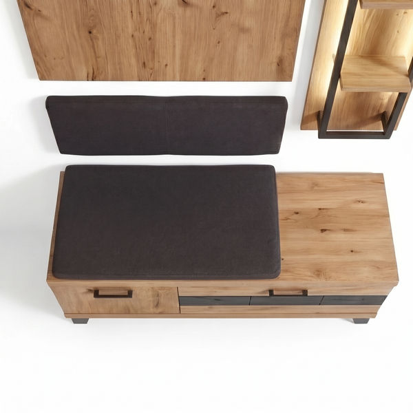 Garderobe, Milano, Wildeiche massiv, 218x203 cm