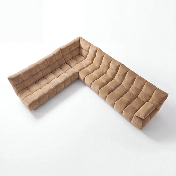 Ecksofa Shaun old gold mit Armteilverstellung