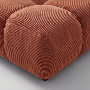 Ecksofa in Feincord mit Armteilverstellung