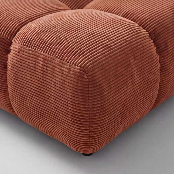 Ecksofa in Feincord mit Armteilverstellung