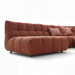 Ecksofa in Feincord mit Armteilverstellung