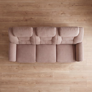 3-Sitzer Sofa aus Stoff mit Möbelgleitern