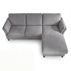 Ecksofa mit Canapé rechts, Metallfuß schwarz