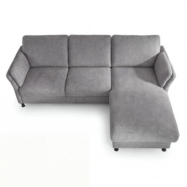 Ecksofa mit Canapé rechts, Metallfuß schwarz