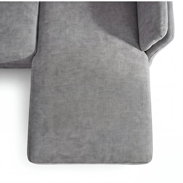 Ecksofa mit Canapé rechts, Metallfuß schwarz