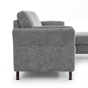 Ecksofa mit Canapé rechts, Metallfuß schwarz