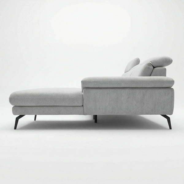 Ecksofa „Kama" mit XL-Canapé rechts & Kopfteilverstellung