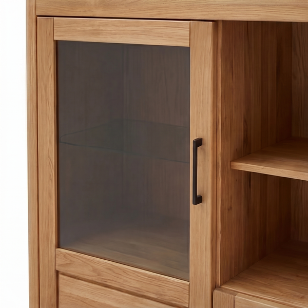 Highboard 25005 – Eiche vollmassiv mit markanter Lamellen-Front
