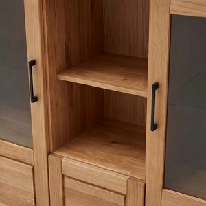 Highboard 25005 – Eiche vollmassiv mit markanter Lamellen-Front