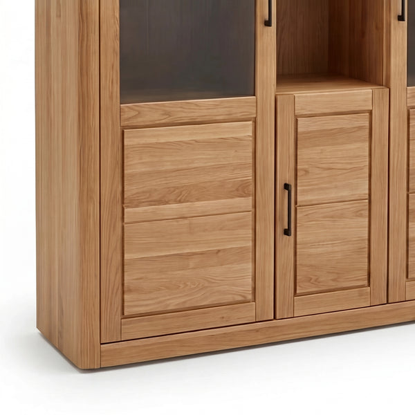 Highboard 25005 – Eiche vollmassiv mit markanter Lamellen-Front