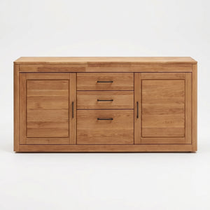 Sideboard 25005 – Eiche vollmassiv mit durchgehender Lamellen-Front
