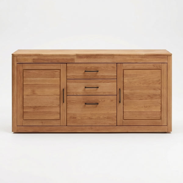 Sideboard 25005 – Eiche vollmassiv mit durchgehender Lamellen-Front