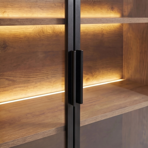 Highboard-Buffet Palox – beleuchtete Vitrine im Industrial-Look