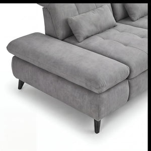 Ecksofa „Portofino" mit Spitzecke, inkl. Schwenkrücken & Nierenkissen