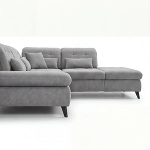 Ecksofa „Portofino" mit Spitzecke, inkl. Schwenkrücken & Nierenkissen