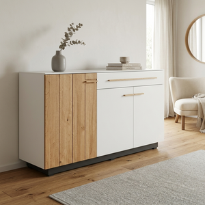 Sideboard Caitara Living – Wildeiche trifft kaschmirgrau