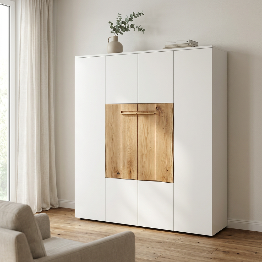 Highboard Caitara Living – Wildeiche trifft kaschmirgrau