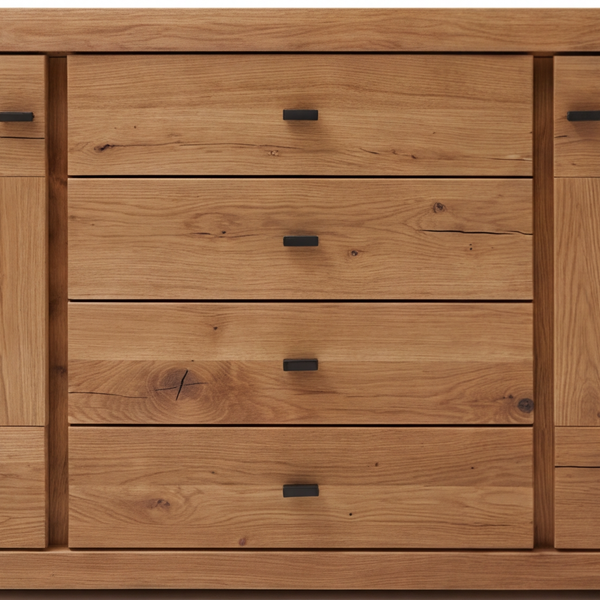 Sideboard Wildeiche massiv – natürliche Wärme mit großzügigem Stauraum
