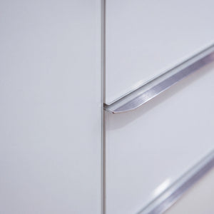 Kombikommode Glasfront Alpinweiß mit Tür, Schubkästen und Glasplatte Detailansicht Material und Verarbeitung – Möbel Graf Dresden – Art.-Nr. 141027.4.61
