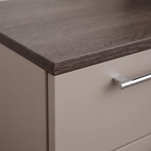 Kommode Casa Nova Terra matt mit Eiche dark chocolate und 3 Schubkästen Detailansicht Material und Verarbeitung – Möbel Graf Dresden – Art.-Nr. 133068.2.152