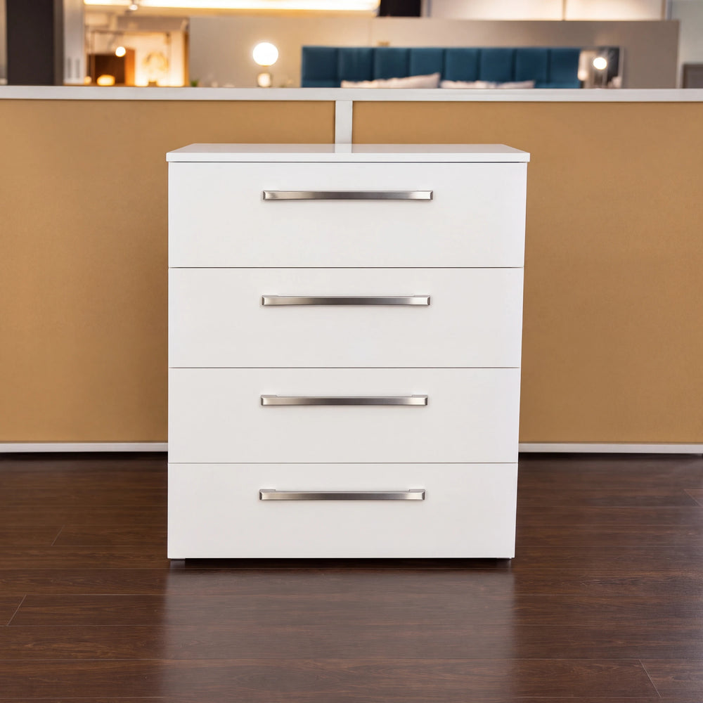 Kommode Malin 600 Lack Bianco Weiß matt mit 4 Schubkästen 60 cm – Abverkauf Möbel Graf Dresden – Art.-Nr. 21031..21