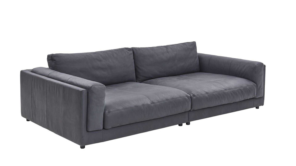 Polstergarnitur Catania aus Leder Movini anthrazit mit 1,5-Sitzern und Armlehnen links und rechts