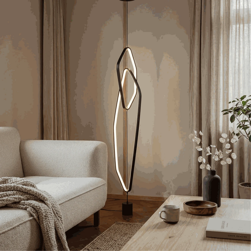 Stehleuchte 140 cm LED schwarz matt mit Switch Dimmer und energiesparender Beleuchtung