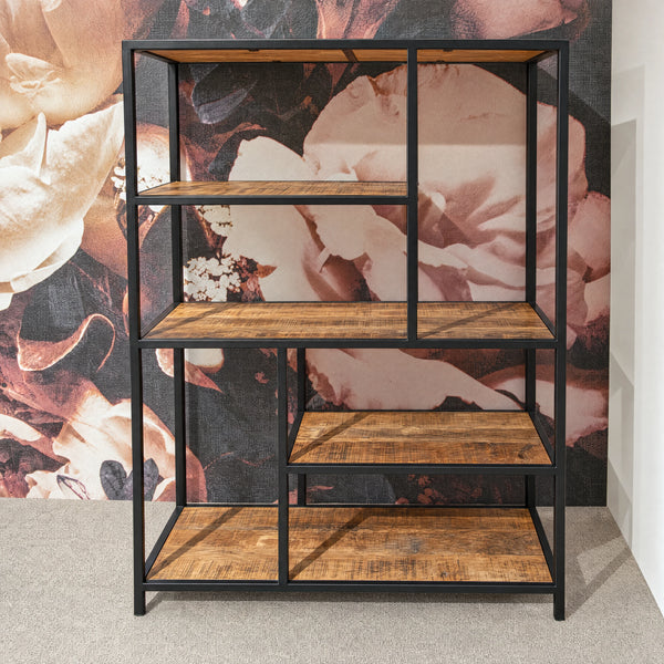 Regal Iron aus Mango-Massivholz mit schwarzem Metallgestell – Abverkauf Möbel Graf Dresden – Art.-Nr. 1056002..17