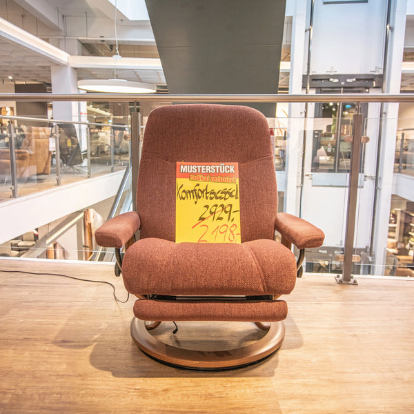 Stressless Komfortsessel Consul L mit Power Leg im Stoff Aster Burgundy auf Classic-Gestell – Musterstück-Preisschild – Art.-Nr. 531006.1.60