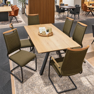 Stuhlset 6er Tritex Oliv mit Eiche rustico und Metall Anthrazit – Abverkauf Möbel Graf Dresden – Art.-Nr. 963069..82