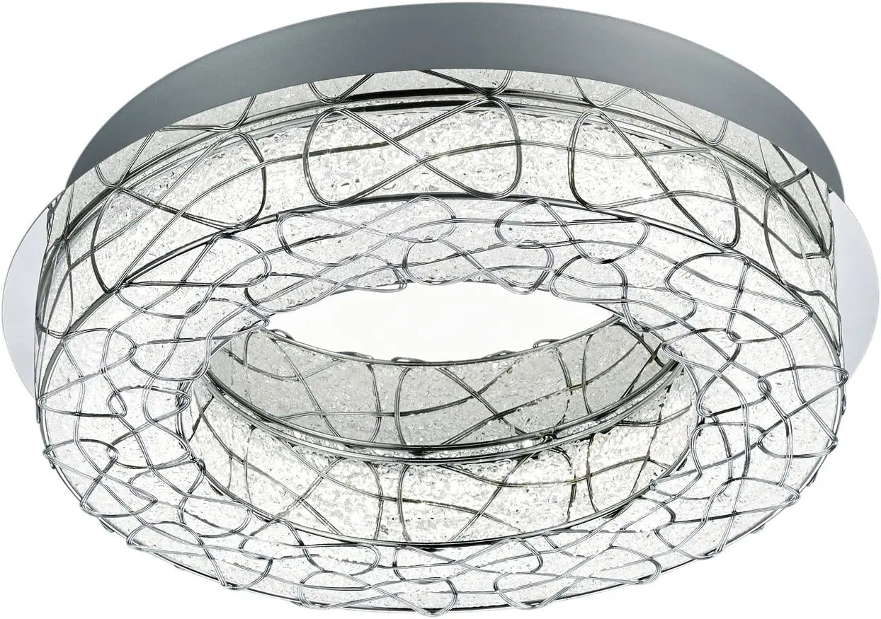 Aramis A+, LED Deckenleuchte, Messing, 28 watts, Integriert, Chrom, 40 x 40 x 9 cm 