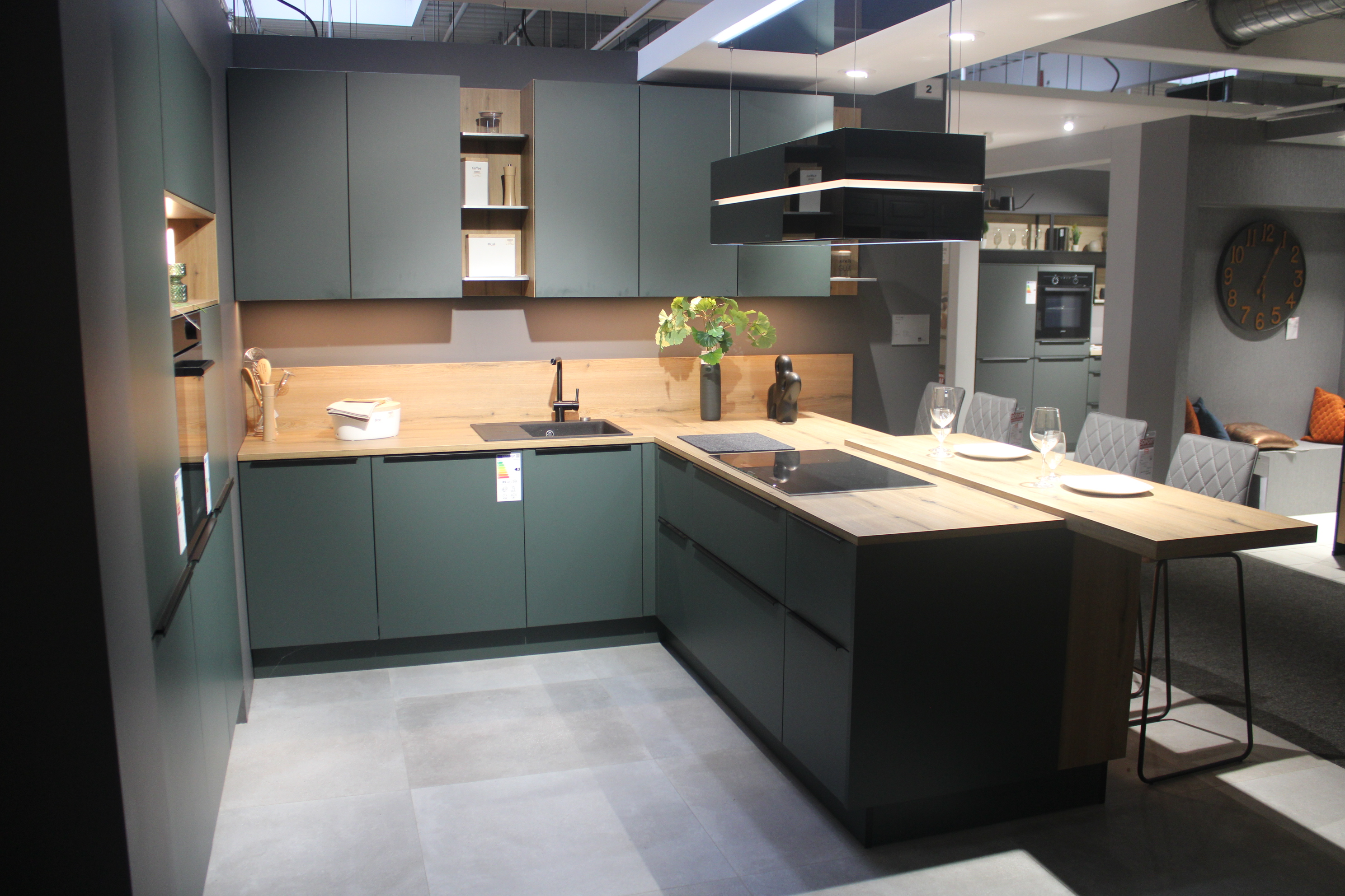 Musterküche, Black Green, Intrerliving 3110 Musterküche, Black Green, Intrerliving 3110